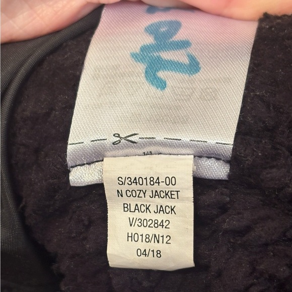 Old Navy black girls sz 8 (Med) Hooded Sweater Fleece Toggle Coat, great cndtn! - Picture 7 of 11